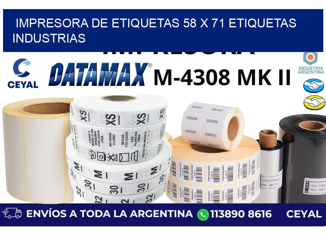 impresora de etiquetas 58 x 71 etiquetas industrias