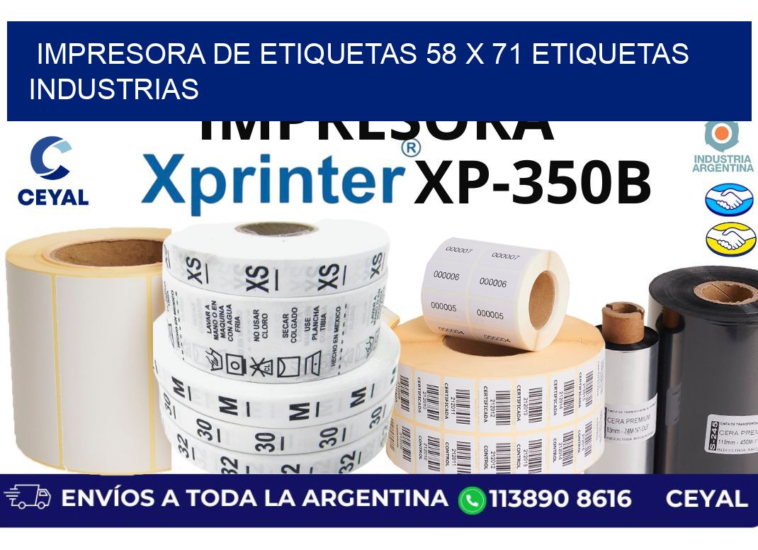 impresora de etiquetas 58 x 71 etiquetas industrias