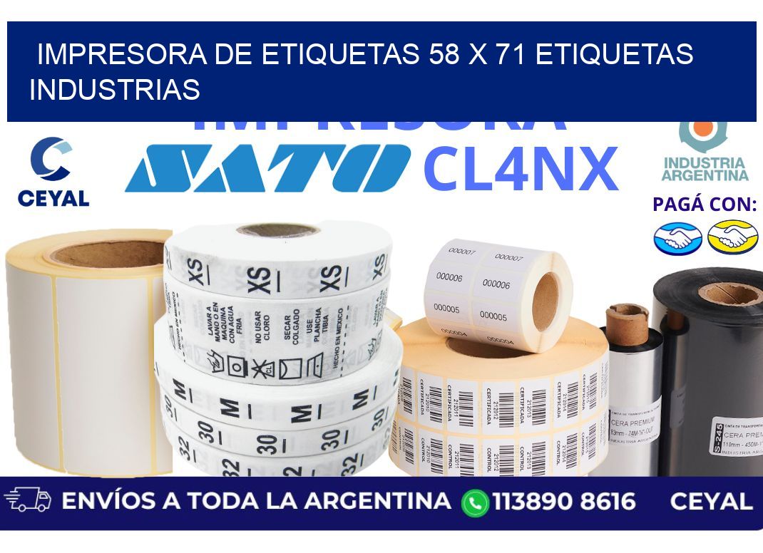 impresora de etiquetas 58 x 71 etiquetas industrias