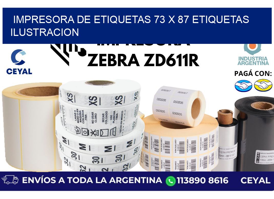 impresora de etiquetas 73 x 87 etiquetas ilustracion