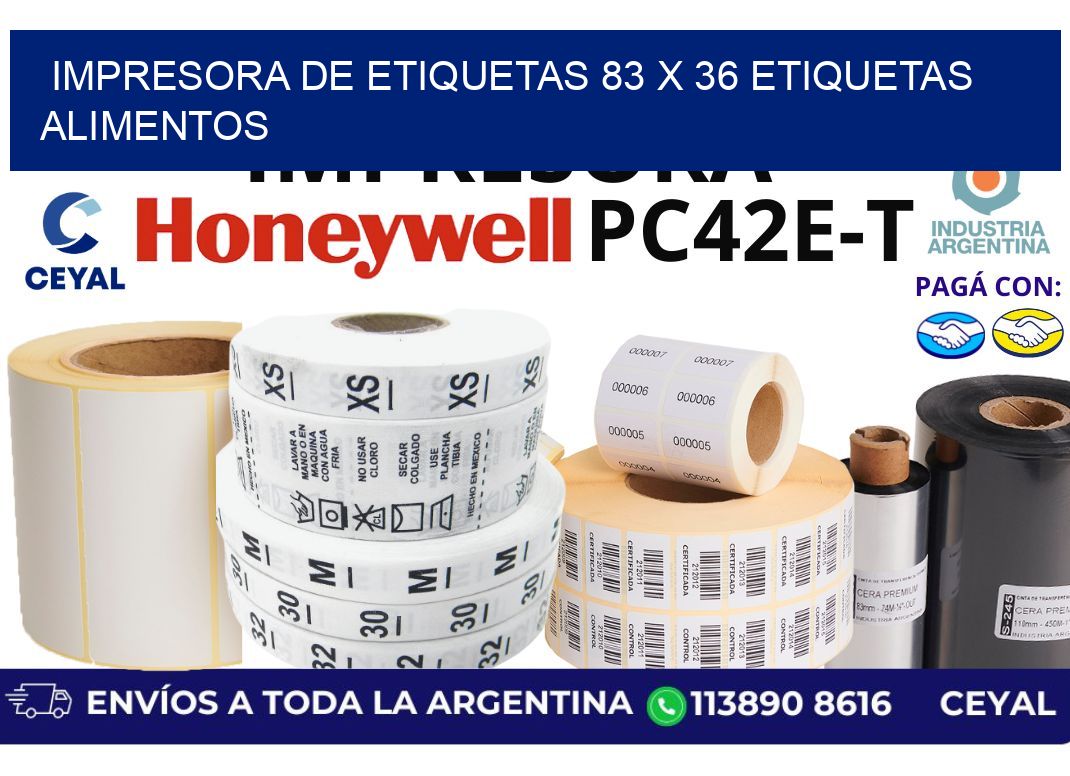 impresora de etiquetas 83 x 36 etiquetas alimentos