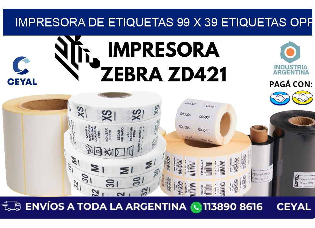 impresora de etiquetas 99 x 39 etiquetas opp