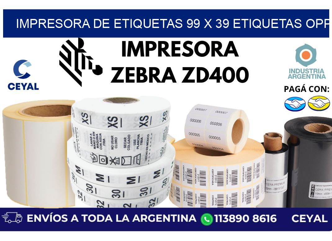 impresora de etiquetas 99 x 39 etiquetas opp