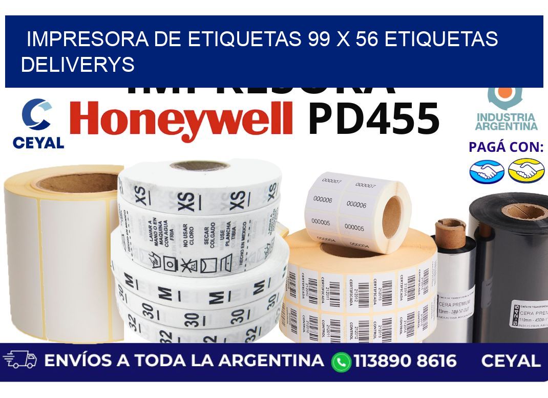 impresora de etiquetas 99 x 56 etiquetas deliverys