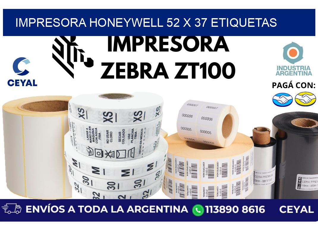 impresora honeywell 52 x 37 etiquetas