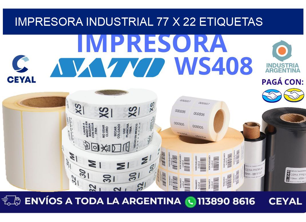 impresora industrial 77 x 22 etiquetas