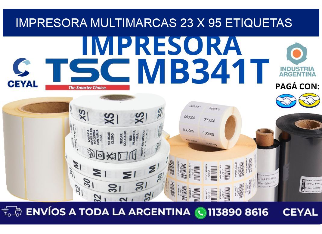 impresora multimarcas 23 x 95 etiquetas