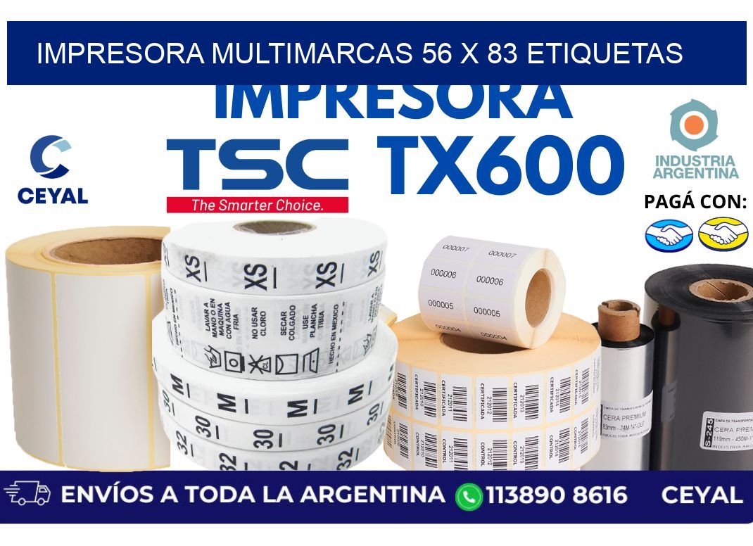 impresora multimarcas 56 x 83 etiquetas