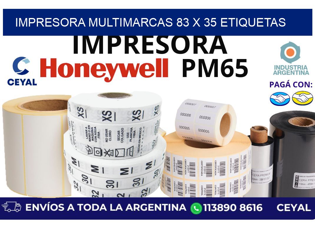 impresora multimarcas 83 x 35 etiquetas