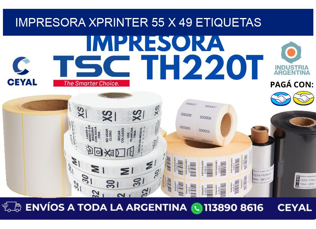 impresora xprinter 55 x 49 etiquetas