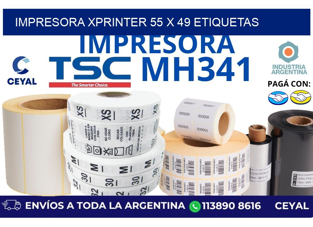 impresora xprinter 55 x 49 etiquetas