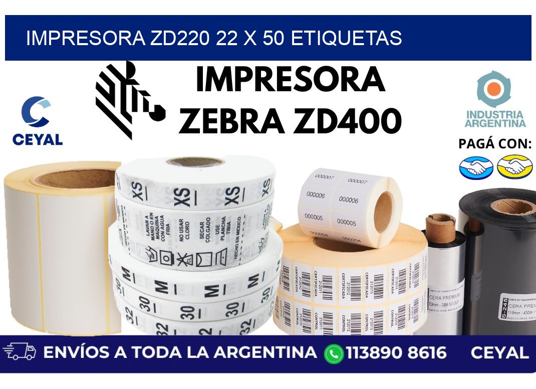 impresora zd220 22 x 50 etiquetas