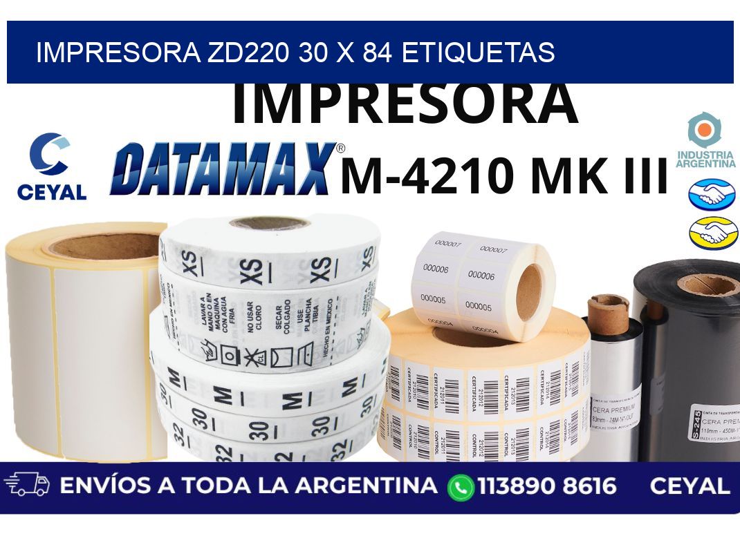 impresora zd220 30 x 84 etiquetas