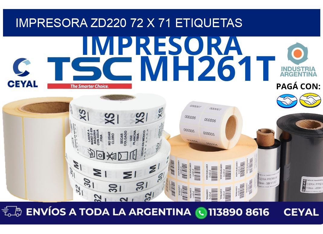 impresora zd220 72 x 71 etiquetas