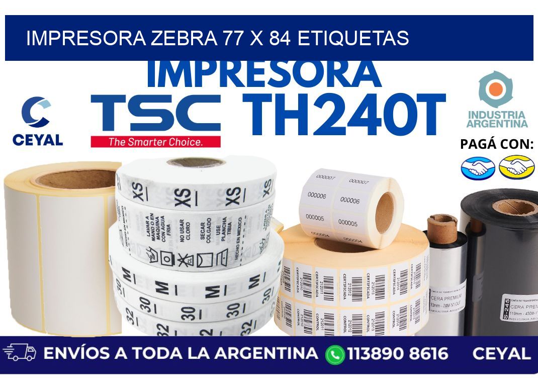 impresora zebra 77 x 84 etiquetas