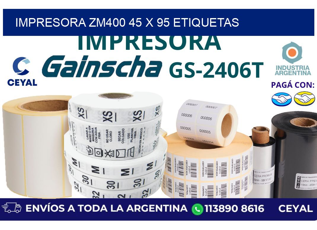 impresora zm400 45 x 95 etiquetas