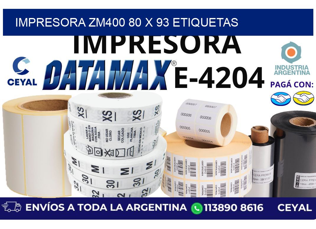 impresora zm400 80 x 93 etiquetas