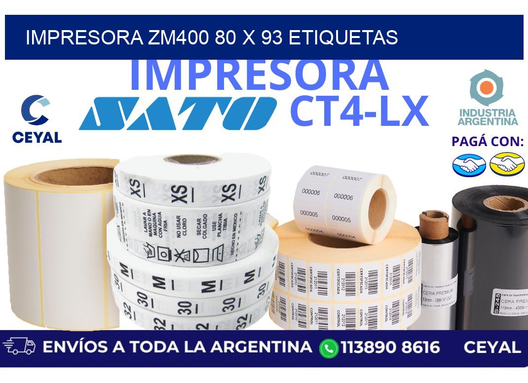 impresora zm400 80 x 93 etiquetas