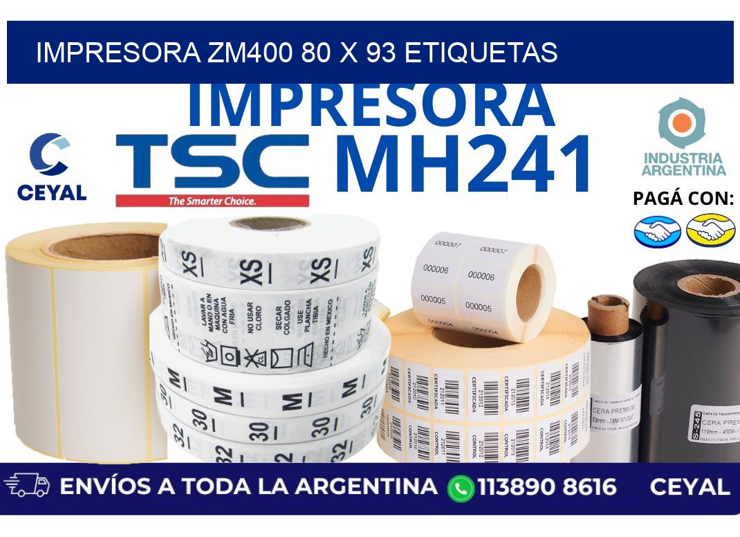 impresora zm400 80 x 93 etiquetas