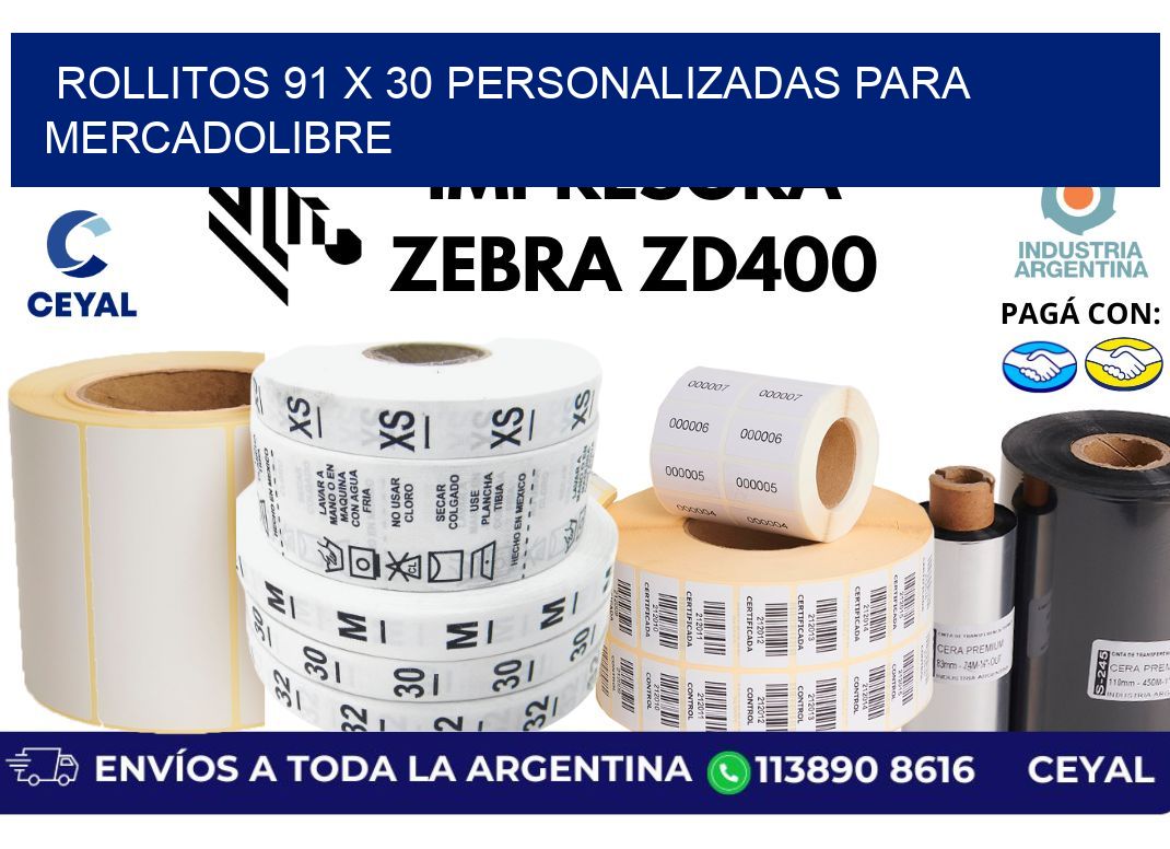 rollitos 91 x 30 personalizadas para mercadolibre