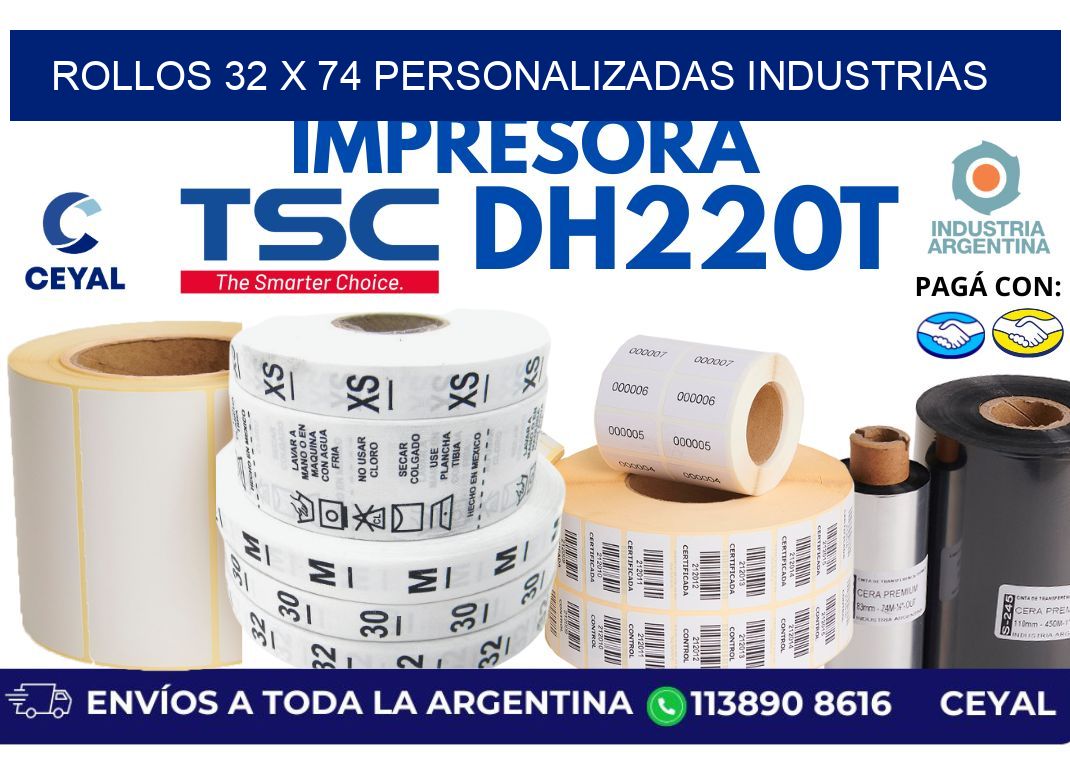 rollos 32 x 74 personalizadas industrias