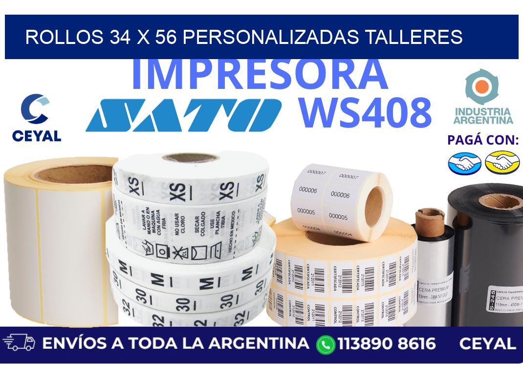 rollos 34 x 56 personalizadas talleres
