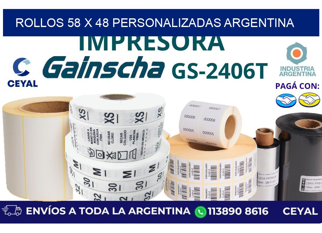 rollos 58 x 48 personalizadas argentina