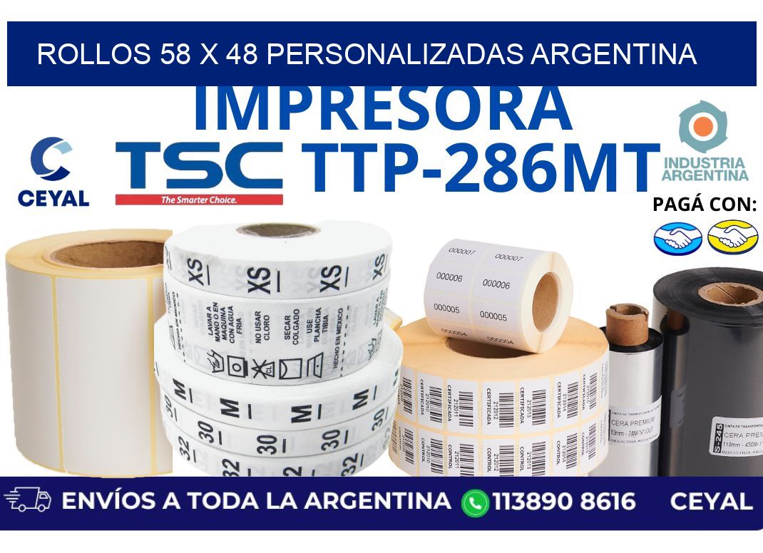 rollos 58 x 48 personalizadas argentina