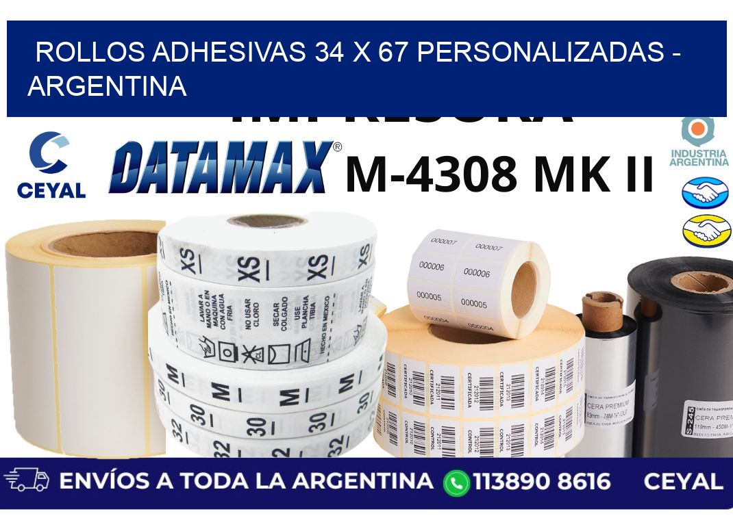 rollos adhesivas 34 x 67 personalizadas – Argentina