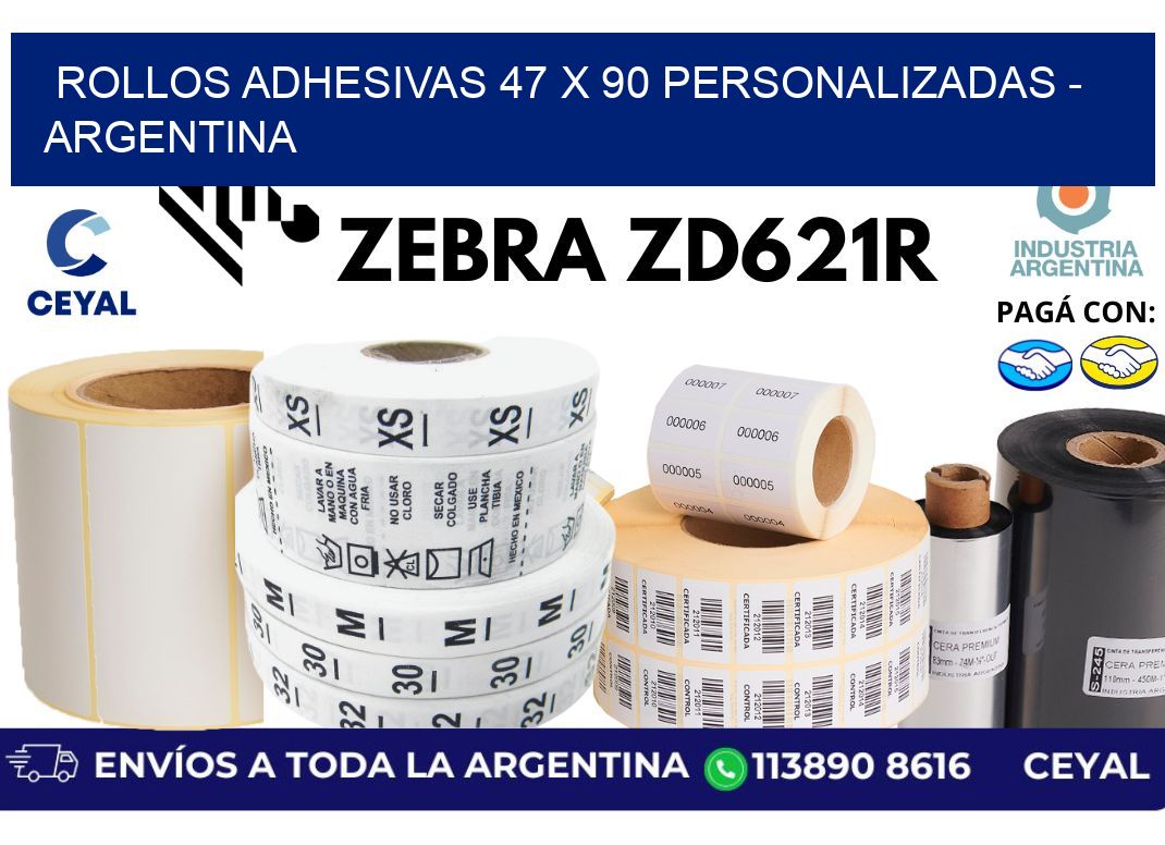 rollos adhesivas 47 x 90 personalizadas – Argentina