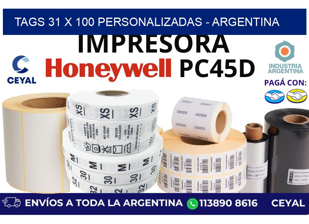 tags 31 x 100 personalizadas - Argentina