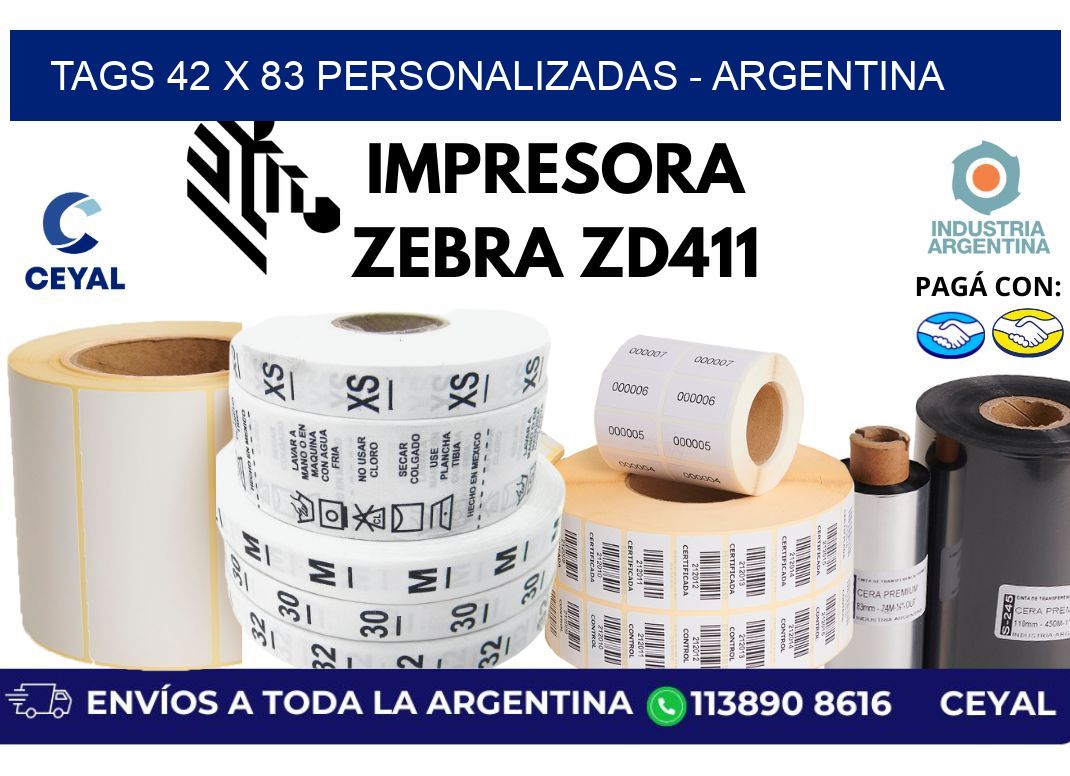 tags 42 x 83 personalizadas - Argentina