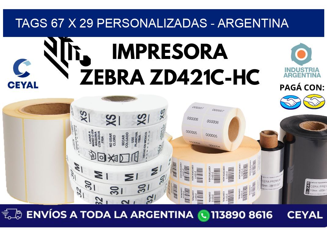 tags 67 x 29 personalizadas - Argentina