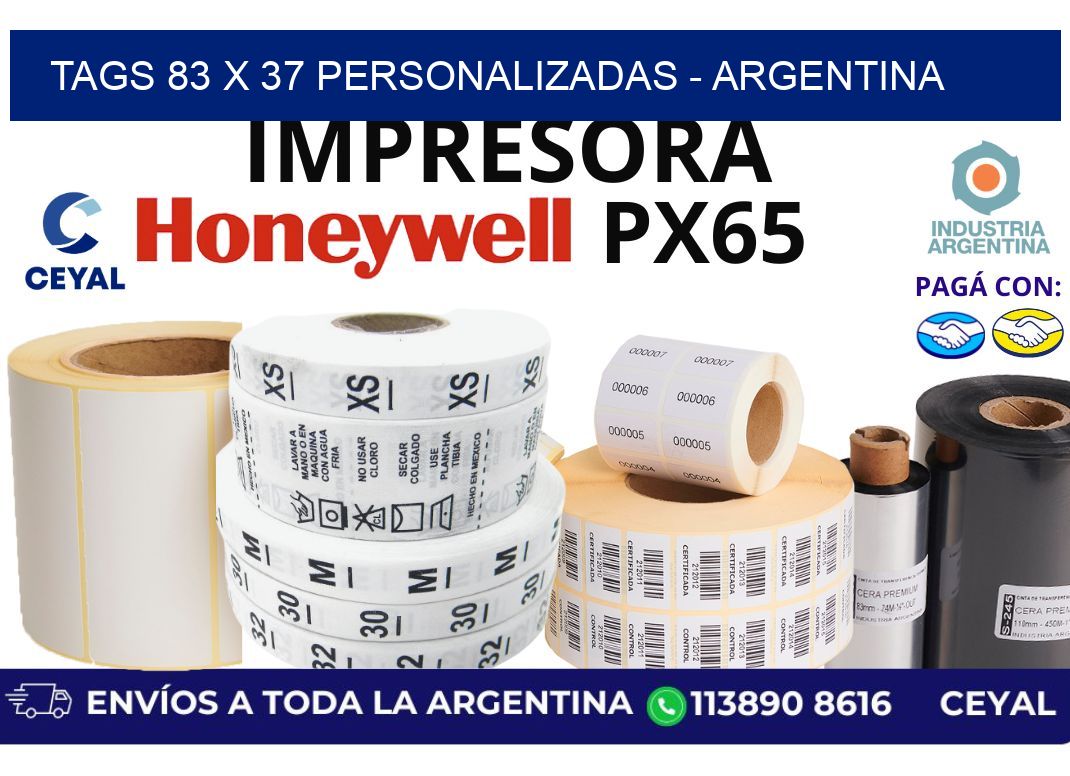 tags 83 x 37 personalizadas - Argentina