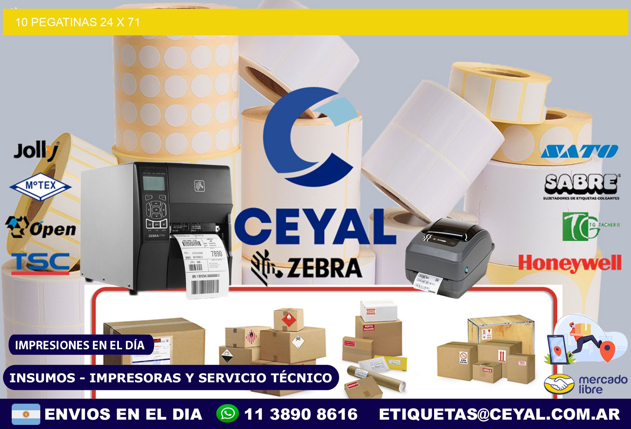 10 PEGATINAS 24 x 71