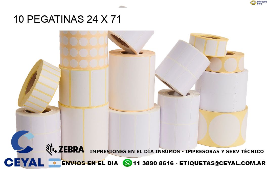 10 PEGATINAS 24 x 71