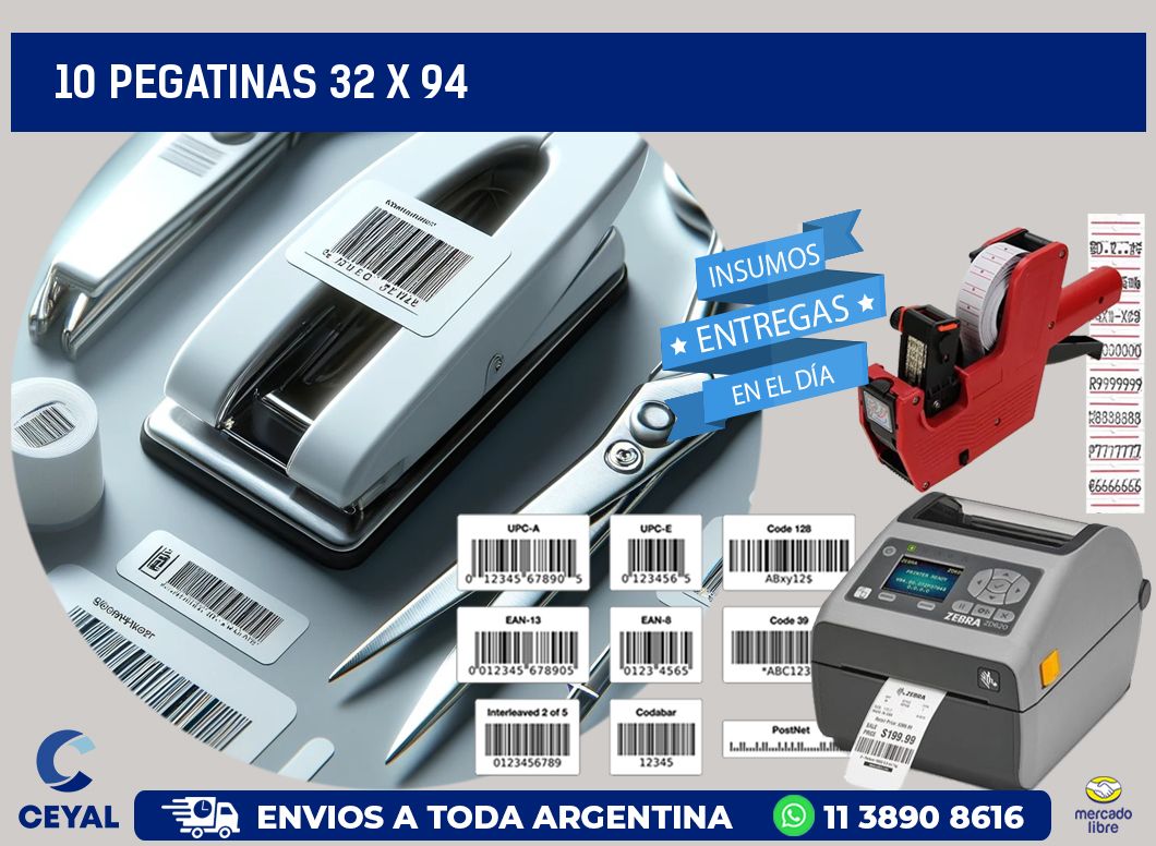 10 PEGATINAS 32 x 94