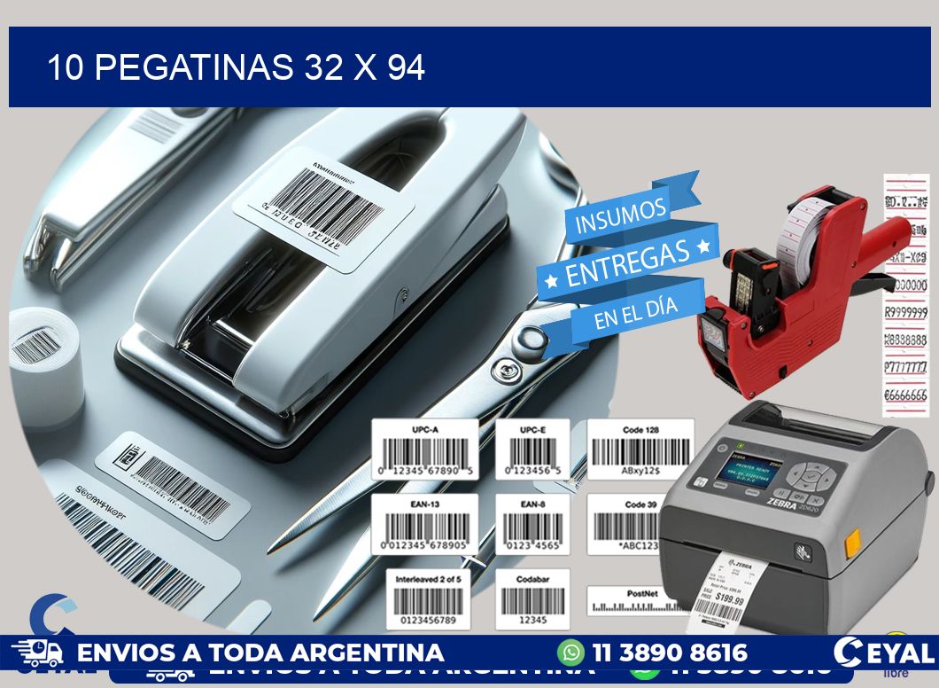 10 PEGATINAS 32 x 94