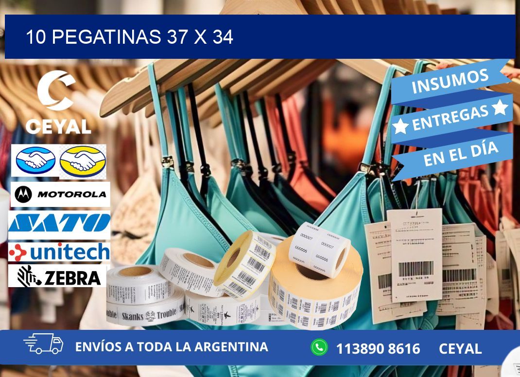 10 PEGATINAS 37 x 34