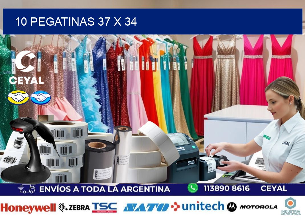 10 PEGATINAS 37 x 34