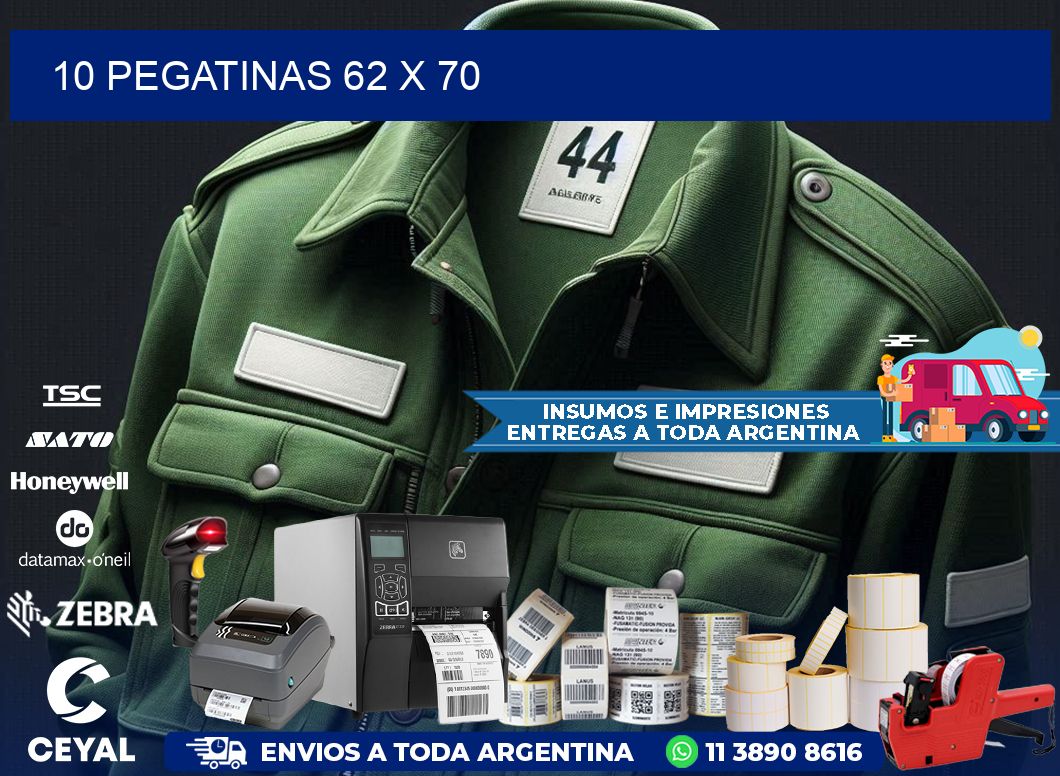 10 PEGATINAS 62 x 70