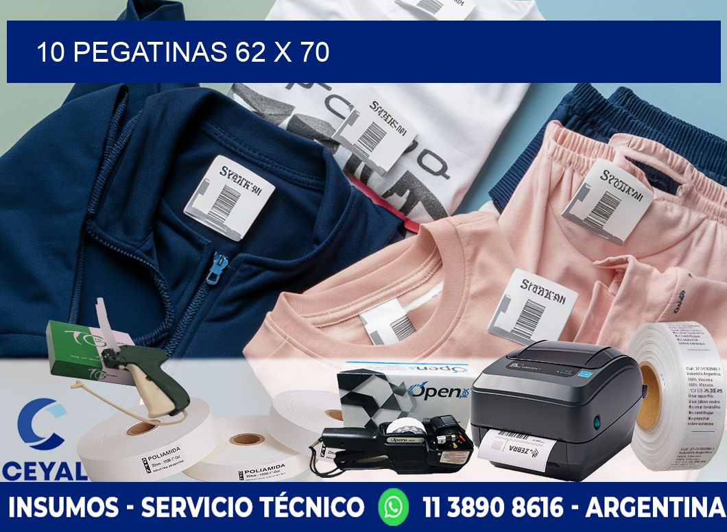 10 PEGATINAS 62 x 70