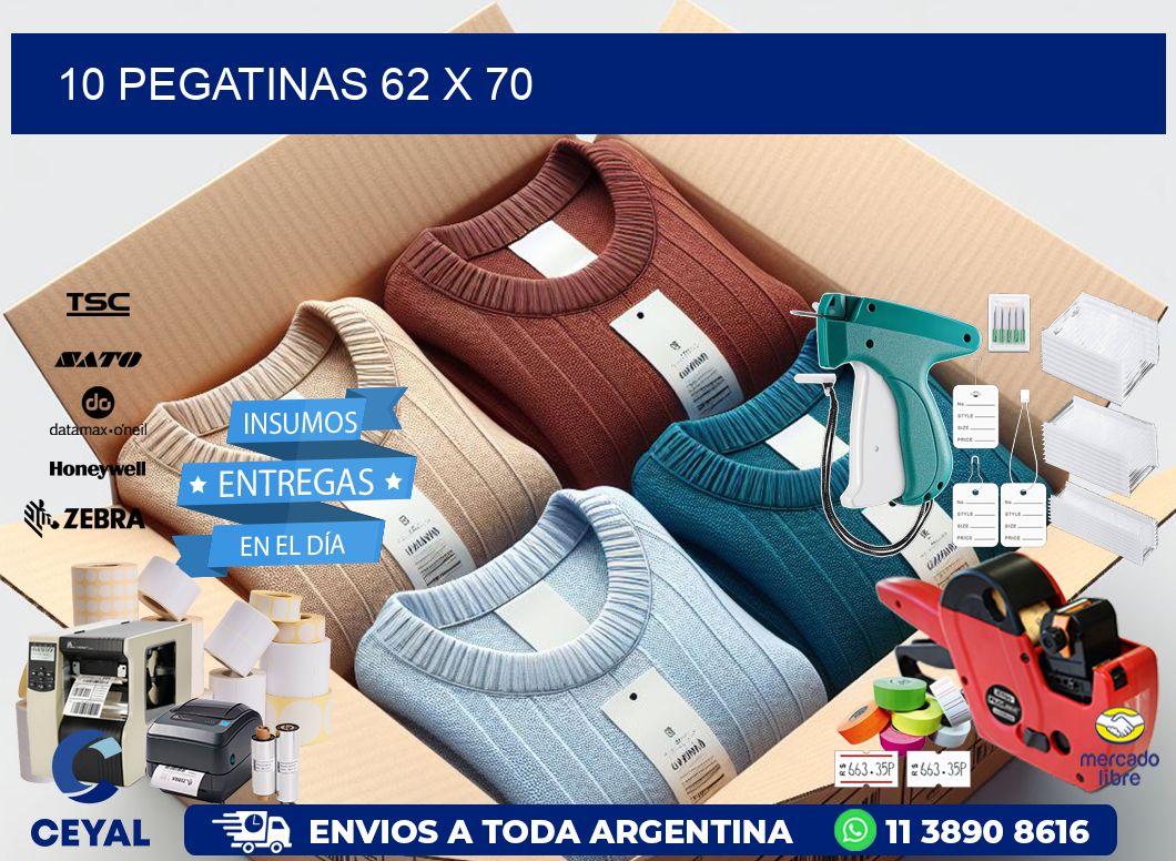10 PEGATINAS 62 x 70