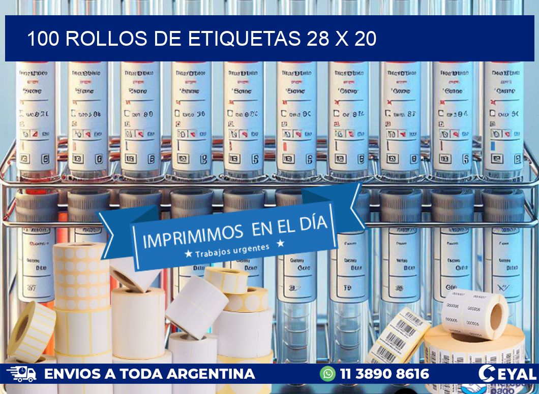 100 ROLLOS DE ETIQUETAS 28 x 20