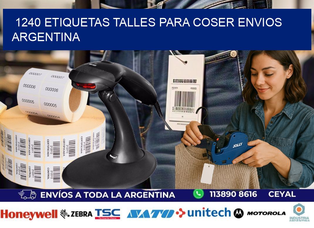 1240 ETIQUETAS TALLES PARA COSER ENVIOS ARGENTINA