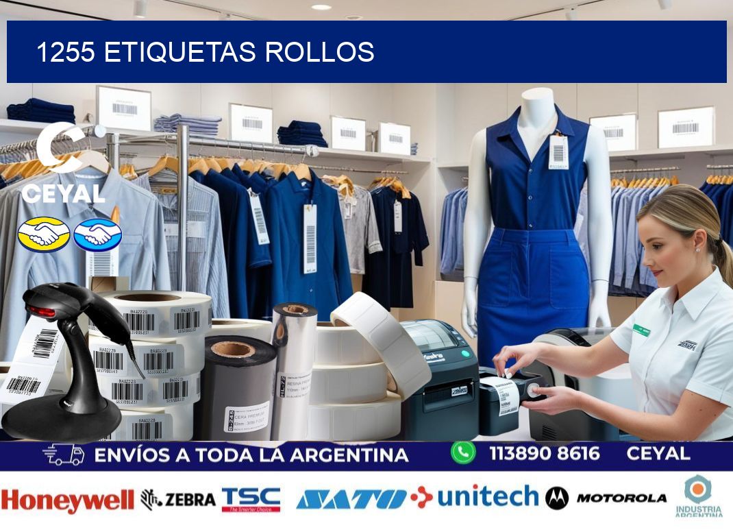 1255 etiquetas rollos