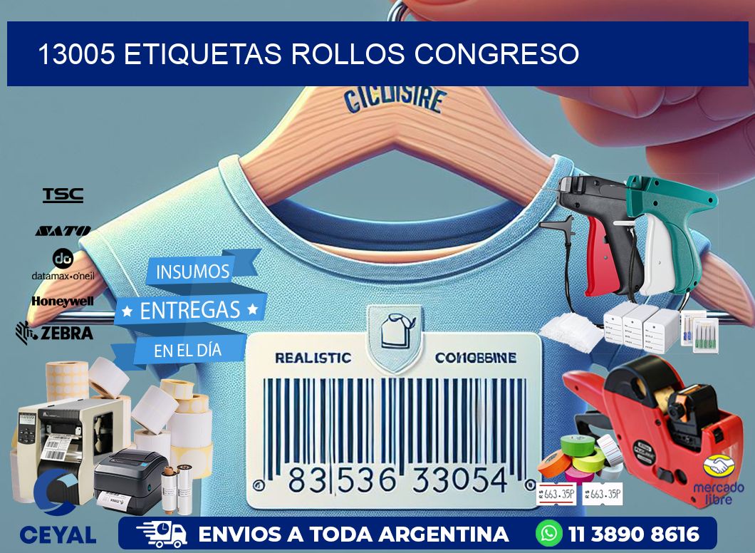13005 etiquetas rollos CONGRESO