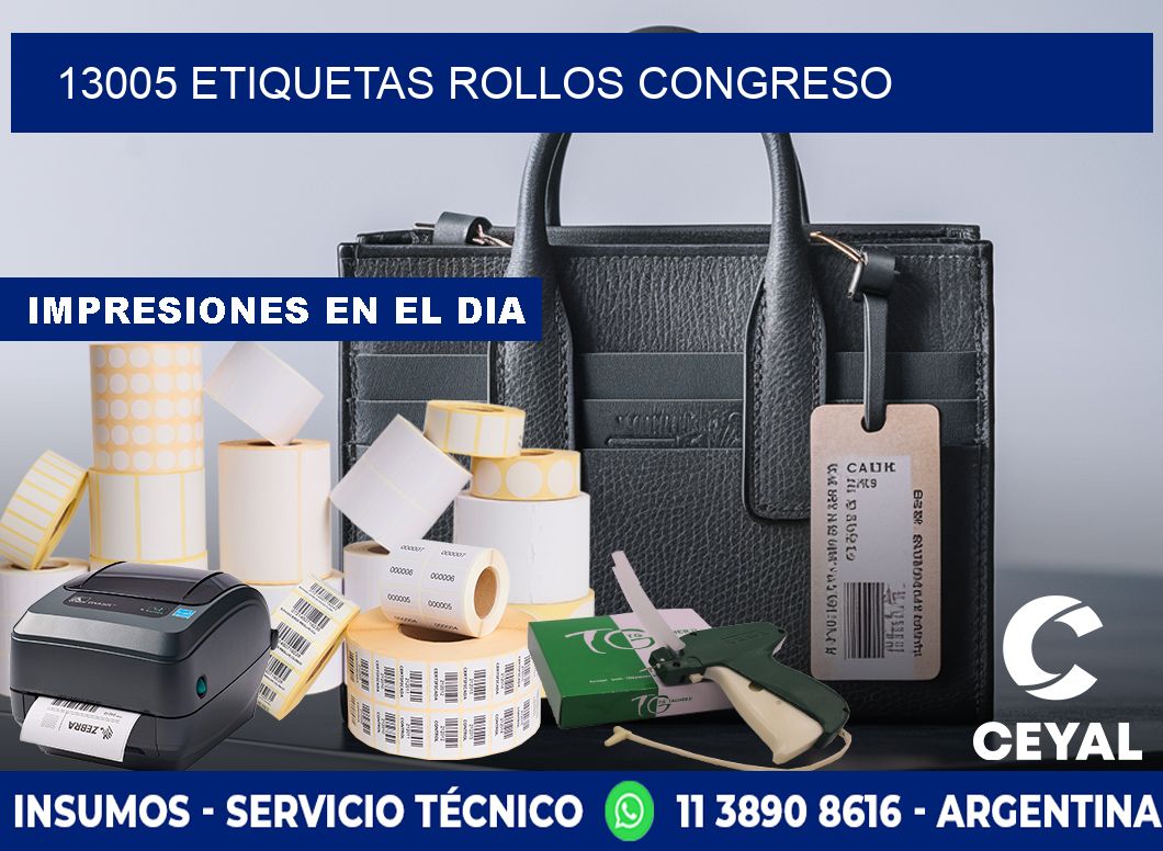 13005 etiquetas rollos CONGRESO
