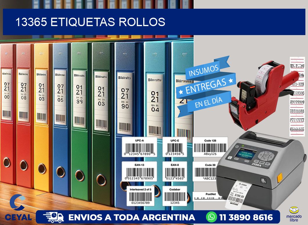 13365 etiquetas rollos