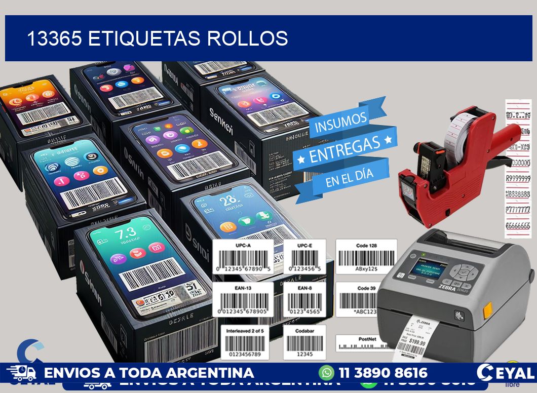 13365 etiquetas rollos